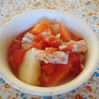 鶏軟骨とジャガイモのトマト煮